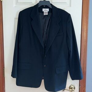 VTG-Worthington-16-black-100% pure new wool-2 button,lined, blazer/jacket.
